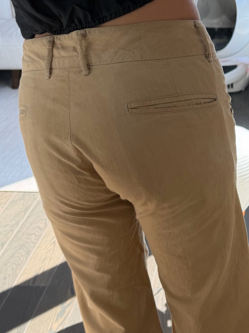 Kapital Sailor Button Capri Pants Khaki Beige Cropped Wide Leg Made in Japan - Picture 3 of 4